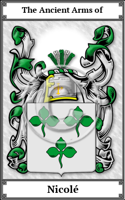 Nicolé Family Crest Download (JPG)  Book Plated - 150 DPI