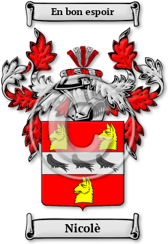 Nicolè Family Crest Download (JPG) Legacy Series - 600 DPI