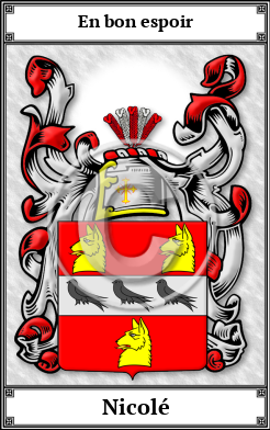 Nicolé Family Crest Download (JPG)  Book Plated - 150 DPI