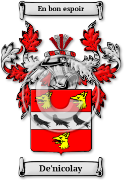 De'nicolay Family Crest Download (jpg) Legacy Series - 150 DPI