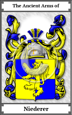 Niederer Family Crest Download (JPG) Book Plated - 600 DPI
