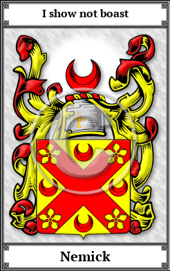 Nemick Family Crest Download (JPG) Book Plated - 600 DPI