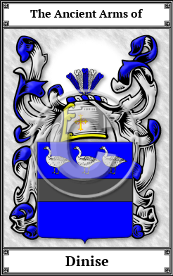 Dinise Family Crest Download (JPG)  Book Plated - 150 DPI