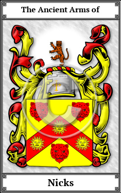 Nicks Family Crest Download (JPG)  Book Plated - 150 DPI