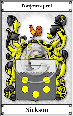 Nickson Family Crest Download (JPG) Book Plated - 600 DPI