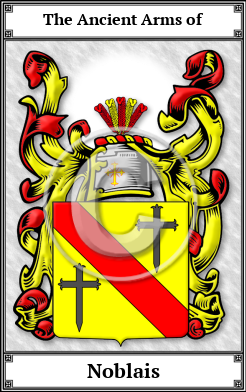 Noblais Family Crest Download (JPG) Book Plated - 600 DPI