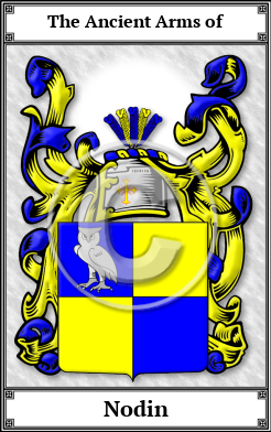 Nodin Family Crest Download (JPG)  Book Plated - 150 DPI
