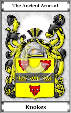 Knokes Family Crest Download (JPG)  Book Plated - 150 DPI