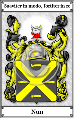 Nun Family Crest Download (JPG) Book Plated - 600 DPI