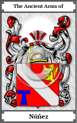 Núñez Family Crest Download (JPG)  Book Plated - 150 DPI