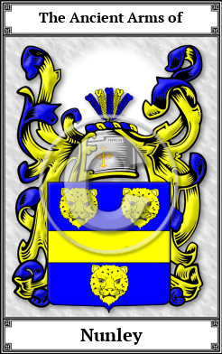 Nunley Family Crest Download (JPG) Book Plated - 600 DPI