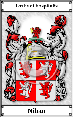 Nihan Family Crest Download (JPG)  Book Plated - 150 DPI