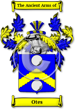 Otes Family Crest Download (jpg) Legacy Series - 150 DPI