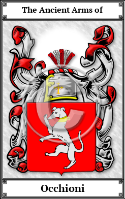 Occhioni Family Crest Download (JPG)  Book Plated - 150 DPI