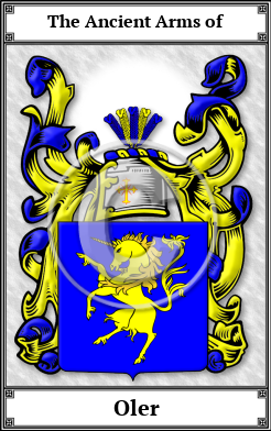 Oler Family Crest Download (JPG) Book Plated - 600 DPI