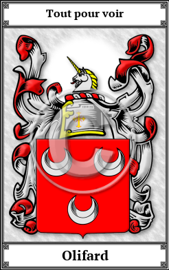 Olifard Family Crest Download (JPG)  Book Plated - 150 DPI