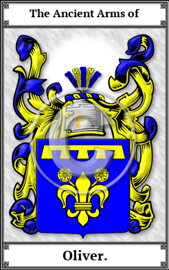 Oliver. Family Crest Download (JPG)  Book Plated - 150 DPI