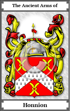Honnion Family Crest Download (JPG) Book Plated - 600 DPI