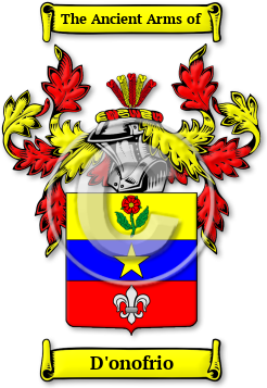 D'onofrio Family Crest Download (jpg) Legacy Series - 150 DPI