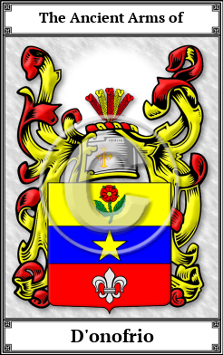 D'onofrio Family Crest Download (JPG)  Book Plated - 150 DPI