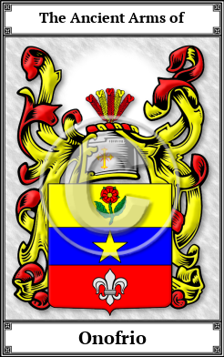 Onofrio Family Crest Download (JPG)  Book Plated - 150 DPI