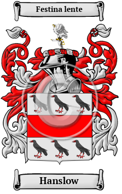 Hanslow Family Crest/Coat of Arms
