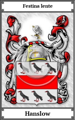 Hanslow Family Crest Download (JPG)  Book Plated - 150 DPI