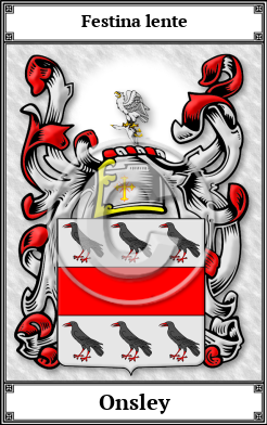 Onsley Family Crest Download (JPG)  Book Plated - 150 DPI