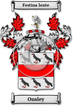 Onsley Family Crest Download (jpg) Legacy Series - 150 DPI