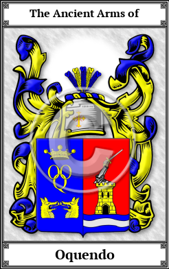 Oquendo Family Crest Download (JPG)  Book Plated - 150 DPI