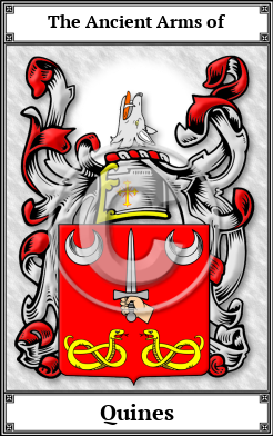 Quines Family Crest Download (JPG)  Book Plated - 150 DPI