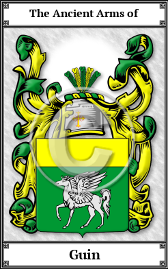 Guin Family Crest Download (JPG)  Book Plated - 150 DPI