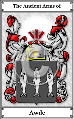 Awde Family Crest Download (JPG)  Book Plated - 150 DPI