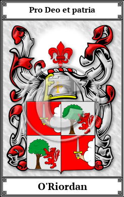 O'Riordan Family Crest Download (JPG)  Book Plated - 150 DPI