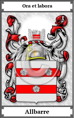 Allbarre Family Crest Download (JPG)  Book Plated - 150 DPI