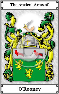 O'Rooney Family Crest Download (JPG)  Book Plated - 150 DPI
