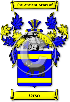 Orso Family Crest Download (jpg) Legacy Series - 150 DPI