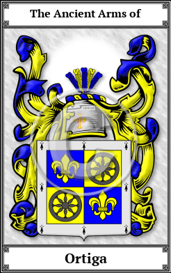 Ortiga Family Crest Download (JPG) Book Plated - 600 DPI