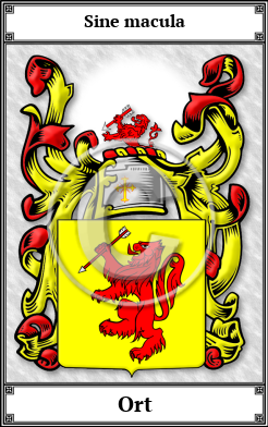 Ort Family Crest Download (JPG) Book Plated - 300 DPI
