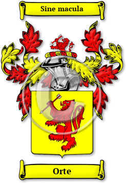 Orte Family Crest Download (jpg) Legacy Series - 150 DPI