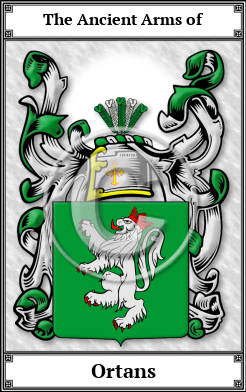 Ortans Family Crest Download (JPG) Book Plated - 600 DPI