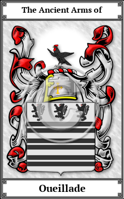 Oueillade Family Crest Download (JPG) Book Plated - 600 DPI