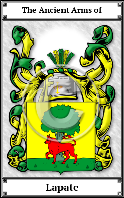 Lapate Family Crest Download (JPG)  Book Plated - 150 DPI
