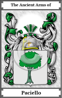 Paciello Family Crest Download (JPG)  Book Plated - 150 DPI