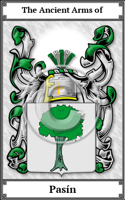 Pasín Family Crest Download (JPG) Book Plated - 600 DPI