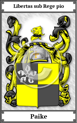 Paike Family Crest Download (JPG)  Book Plated - 150 DPI
