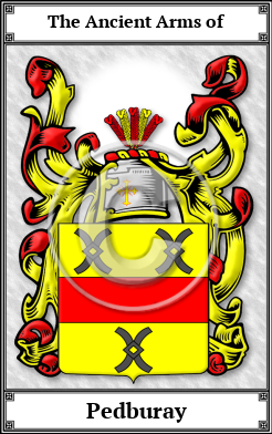 Pedburay Family Crest Download (JPG)  Book Plated - 150 DPI