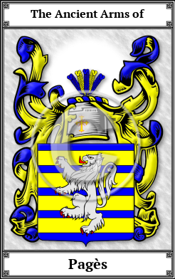 Pagès Family Crest Download (JPG)  Book Plated - 150 DPI