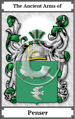 Penser Family Crest Download (JPG) Book Plated - 600 DPI