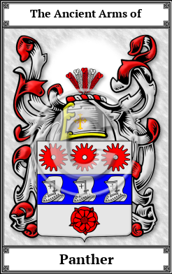 Panther Family Crest Download (JPG)  Book Plated - 150 DPI